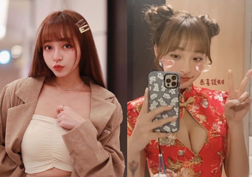 ▲林襄變成「新春版春麗」，穿上絕美旗袍，胸前還挖了一個大洞，曬出深邃事業線，讓大批粉絲鼻血狂噴。（圖／翻攝自林襄IG）