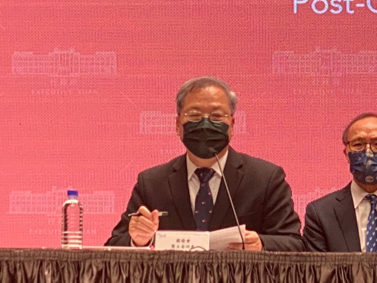 ▲龔明鑫表示對發放全民普發現金速度非常有信心。（圖／記者陳威叡攝，2023.01.12）