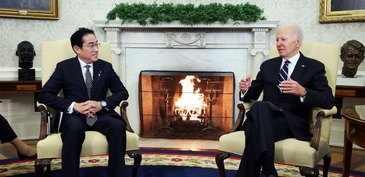 ▲日相岸田文雄出訪歐美，與美國總統拜登會談。（圖／美聯社／達志影像）