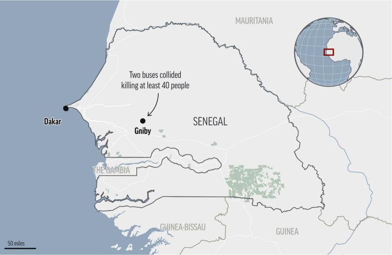 ▲西非國家塞內加爾8天前才發生2輛巴士相撞事故，40人喪生；結果隔才1週，就再次發生嚴重車禍事故，造成19人身亡。地理位置示意圖。（圖／美聯社／達志影像）