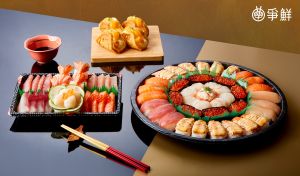 壽司郎新春大滿貫兔年套餐!外送排行榜「2寶藏」吃超飽 ▲爭鮮迴轉壽司年節餐盒選擇多。(圖/爭鮮提供)