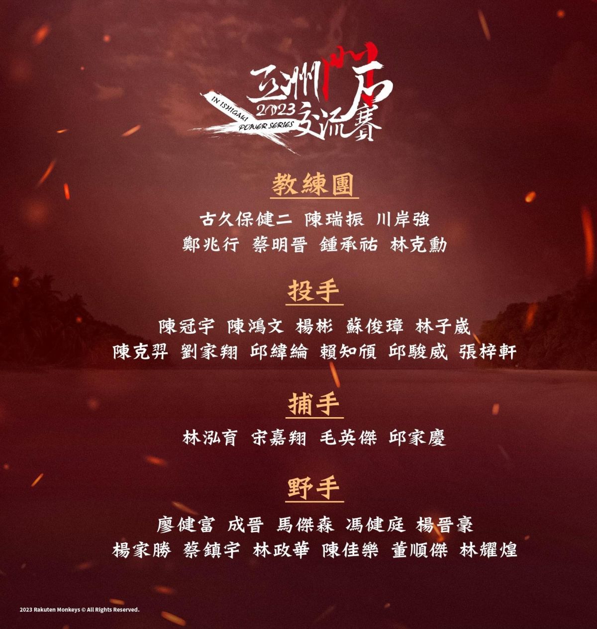 ▲樂天桃猿公布石垣島交流賽名單(圖/樂天桃猿球團提供)