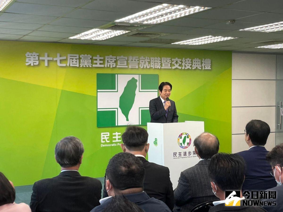 ▲副總統賴清德今日正式就任民進黨主席，於中央黨部舉行記者會發表談話，並接受媒體提問。（圖／記者黃宣尹攝，2023.01.18）