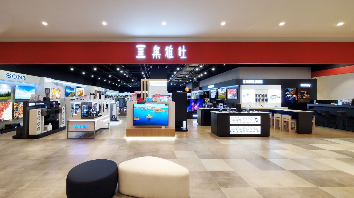 ▲「LaLaport」商場分為「北館」與「南館」，其中集雅社在南館落腳，這回的新概念店也備齊了智慧家電、健康生活、全台首間法國知名音響視聽室三大亮點，與一系列的優惠好康！（圖／品牌提供）