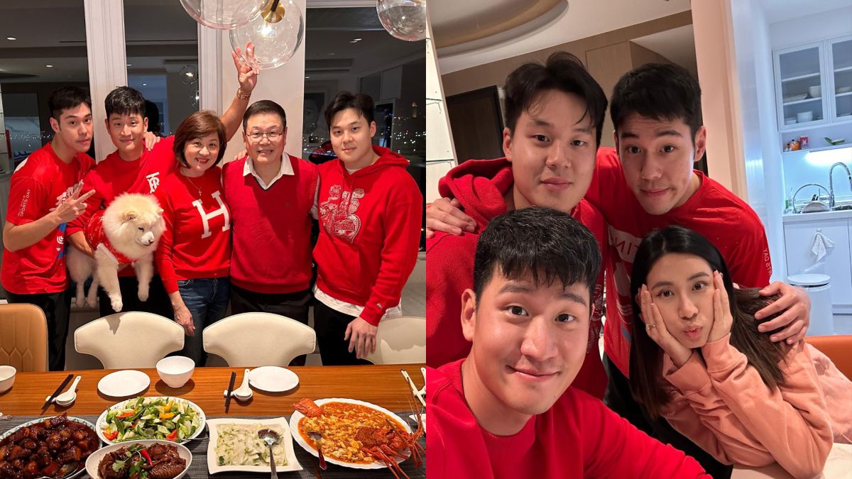 ▲周興哲（左2）曬出全家福開心過年。（圖／翻攝自周興哲臉書）