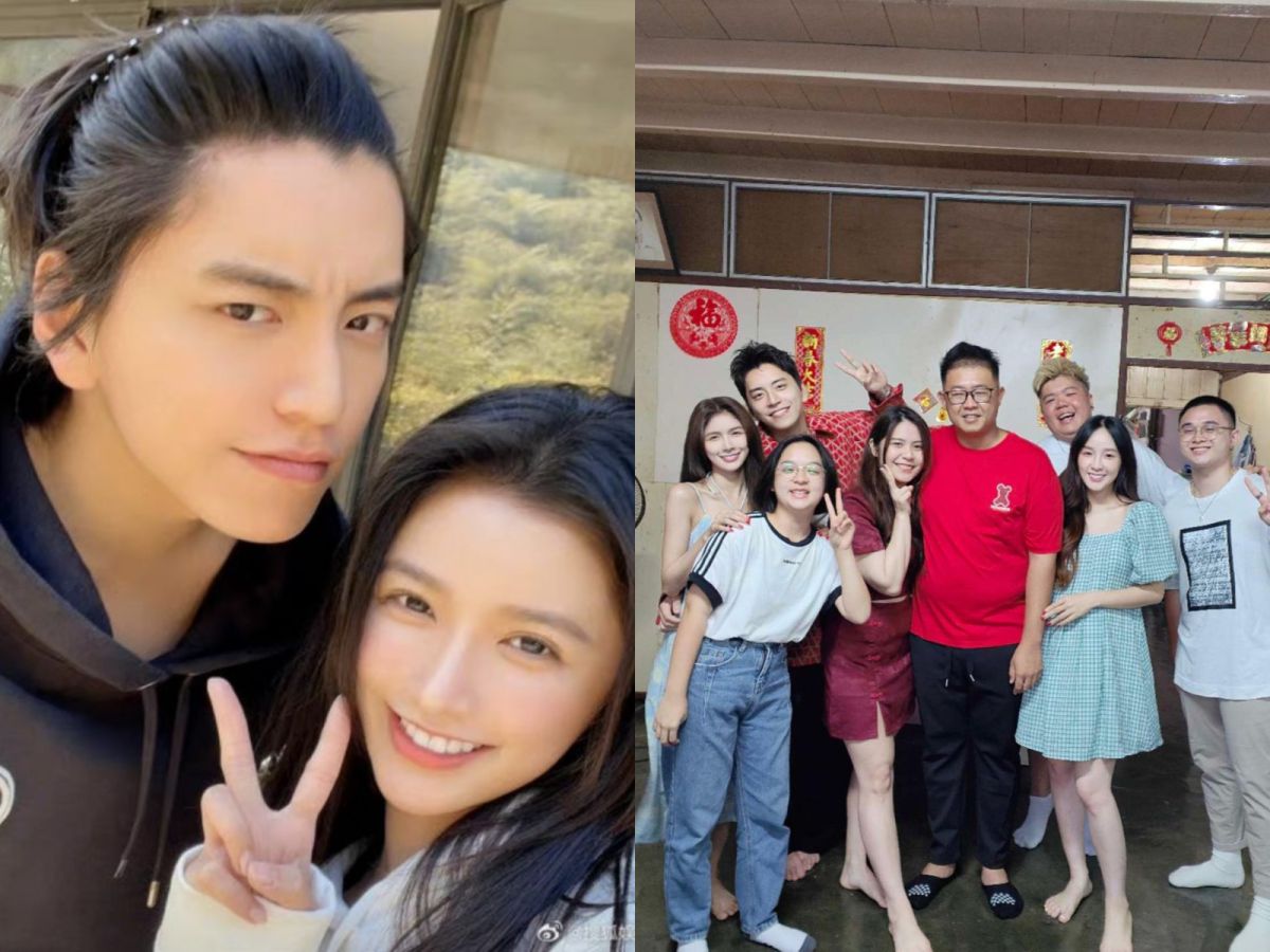 ▲王大陸（左）過年期間拜會女友蔡卓宜家人。（圖／翻攝自微博、蔡委廷Instagram）