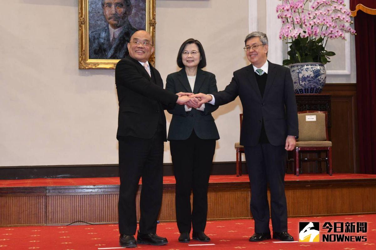 ▲蔡英文今日舉行記者會，宣布行政院長職務將由蘇貞昌交棒給陳建仁。（圖／記者林調遜攝，2023.01.27）