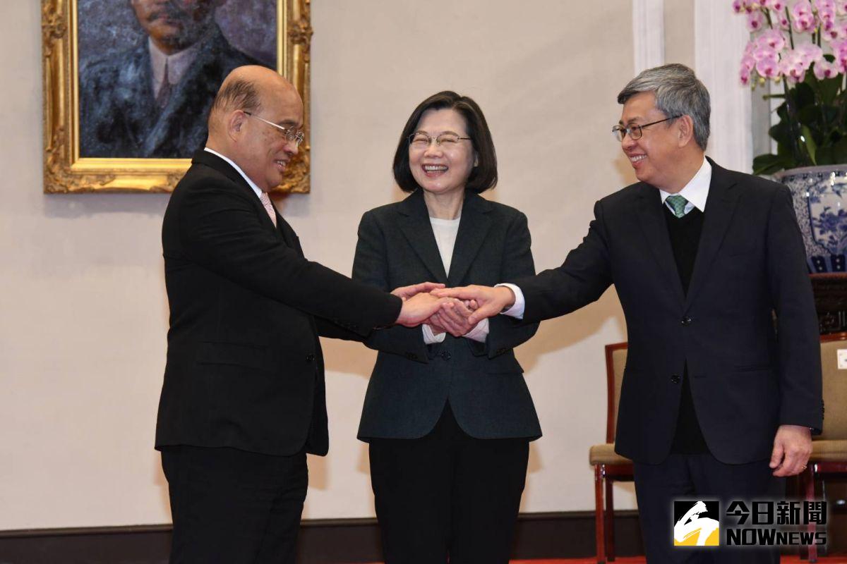 ▲蔡英文今日舉行記者會，宣布行政院長職務將由蘇貞昌交棒給陳建仁。（圖／記者林調遜攝，2023.01.27）