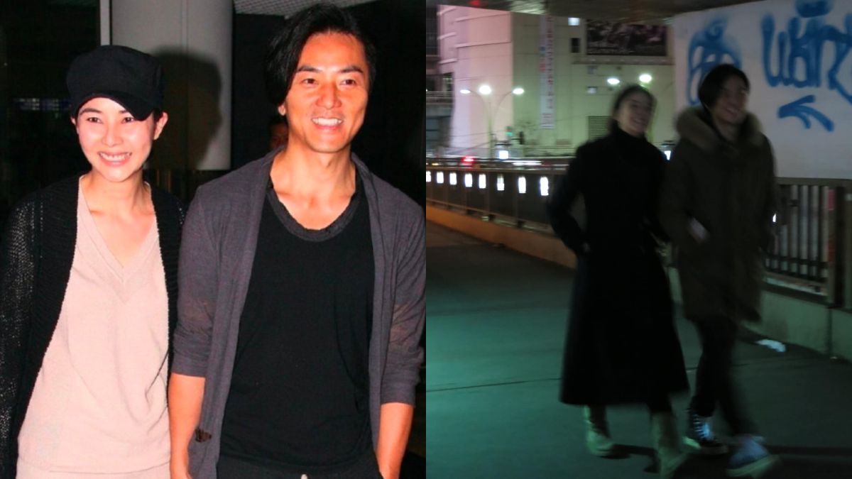 ▲蒙嘉慧（左）與鄭伊健結婚10週年紀念日，兩人在日本街頭幸福漫步。（圖／翻攝自微博）