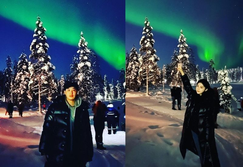 ▲潘瑋柏與老婆宣云到芬蘭看極光，卻分開在社群平台曬照。（圖／翻攝自潘瑋柏、宣云IG）