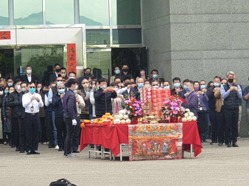 ▲鴻海集團開工儀式今日登場,由董事長劉揚偉主持。(圖/記者許家禎攝)