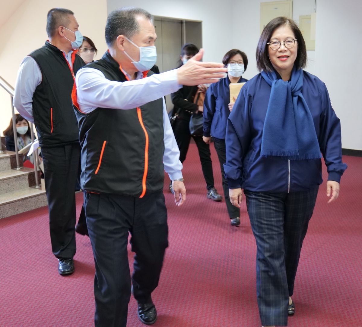 ▲新任行政院海洋委員會主任委員管碧玲(右)到海巡署視察。(圖／記者黃守作攝，2023.02.01)