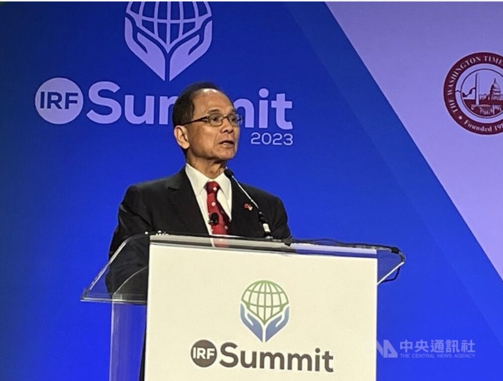 ▲ 立法院長游錫堃出席華府國際宗教自由峰會，強調捍衛台灣民主的重要性。中央社記者江今葉華盛頓攝 112年2月2日