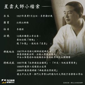 ▲星雲大師生平資料。(圖/NOWnews製) ▲星雲大師生平。(圖/NOWnews製)