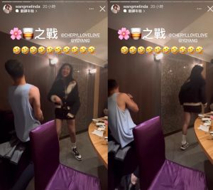 ▲楊祐寧輸了與楊謹華的「黑白猜大戰」後,跌坐在後方的椅子上。(圖/翻攝自Melinda IG) ▲楊祐寧輸了與楊謹華的「黑白猜大戰」後,跌坐在後方的椅子上。(圖/翻攝自Melinda IG)