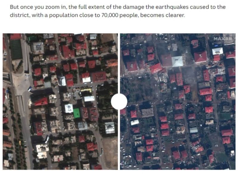 澳洲廣播公司（ABC）報導，從最新發布的衛星影像中，可看出土耳其歷經強震肆虐後的滿目瘡痍。（圖取自ABC網頁abc.net.au）