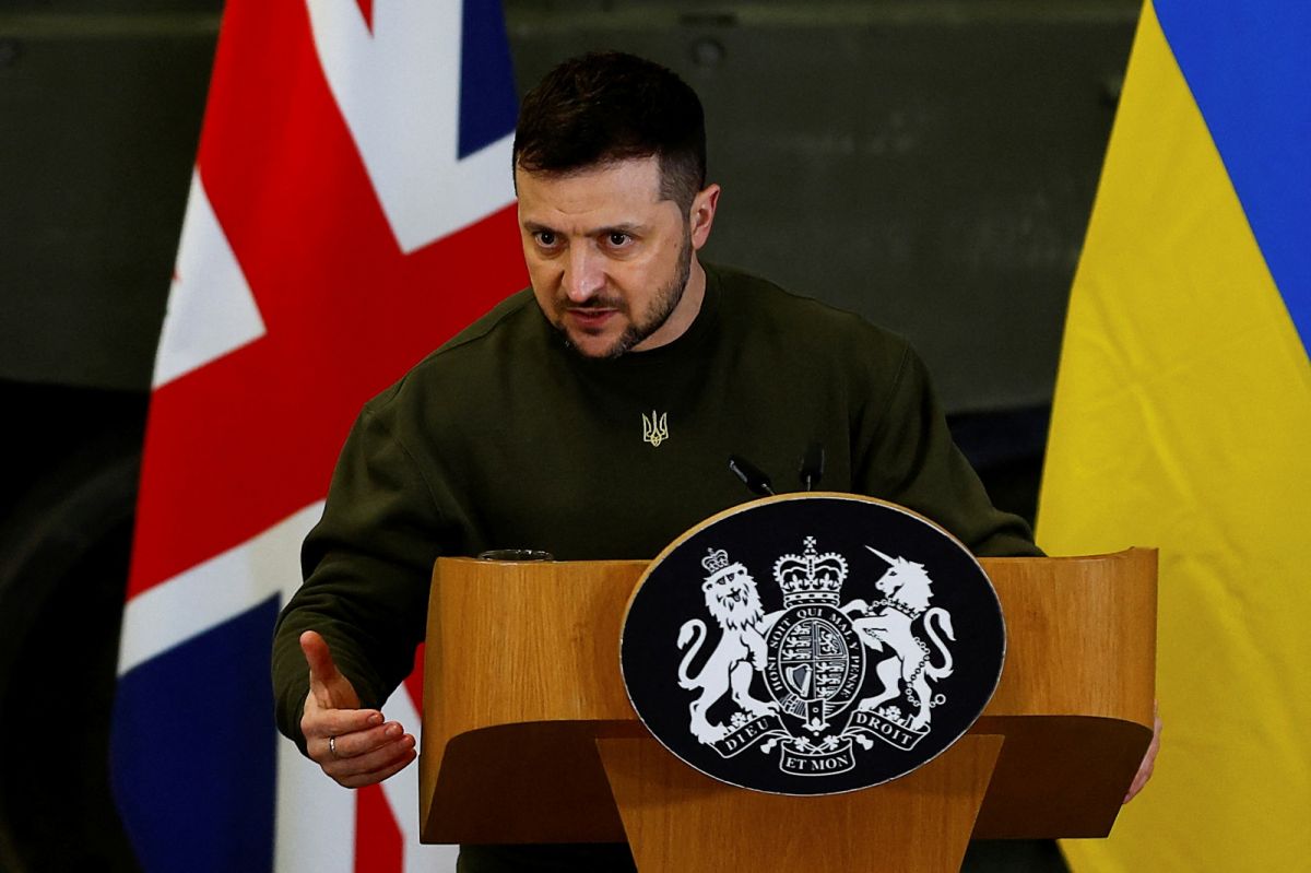 ▲烏克蘭總統澤倫斯基閃電訪問英國。（圖／美聯社／達志影像）