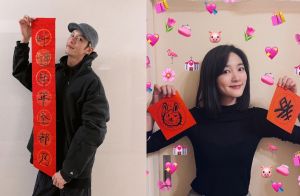 ▲曹佑寧、王淨同一天曬出手寫春聯。(圖/記者侯家瑜攝) ▲曹佑寧、王淨同一天曬出手寫春聯。(圖/記者侯家瑜攝)