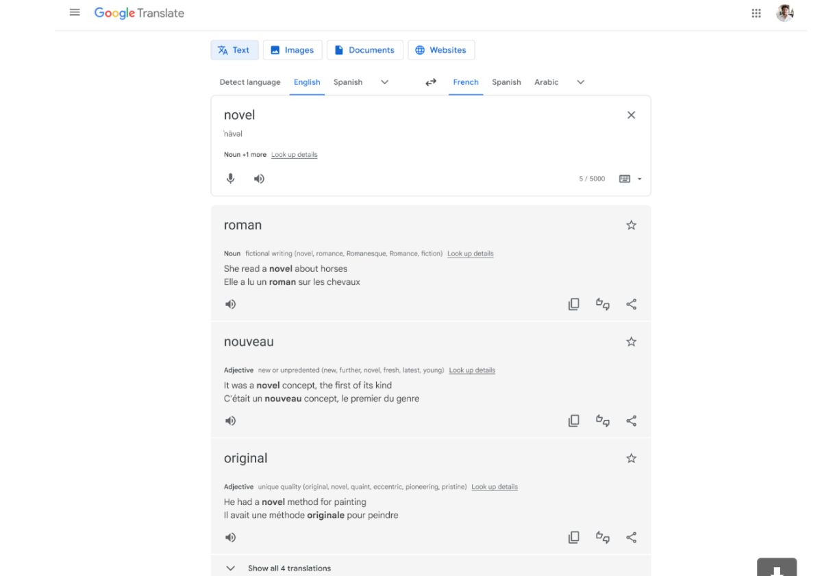 ▲Google 翻譯能提供更多不同情境的翻譯選項。(圖／官方提供)