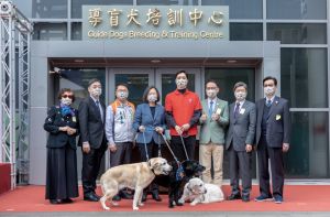 喜愛動物的總統蔡英文出席「惠光導盲犬培訓中心揭牌儀式」。 ▲喜愛動物的總統蔡英文出席「惠光導盲犬培訓中心揭牌儀式」。(圖/總統府提供)