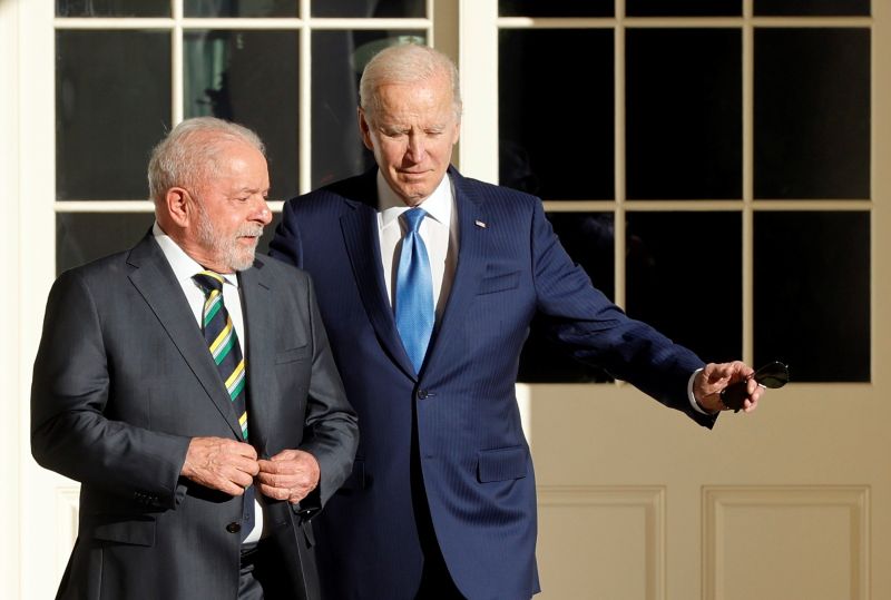 ▲巴西總統魯拉（Luiz Inácio Lula da Silva）和美國總統拜登（Joe Biden）在白宮會面，兩位元首都強調捍衛民主和正視氣候問題的重要性。（圖／美聯社／達志影像）