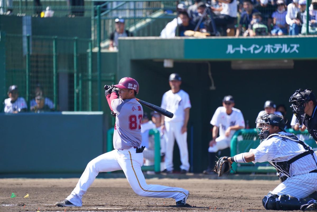 ▲楊晉豪敲安。（樂天提供）