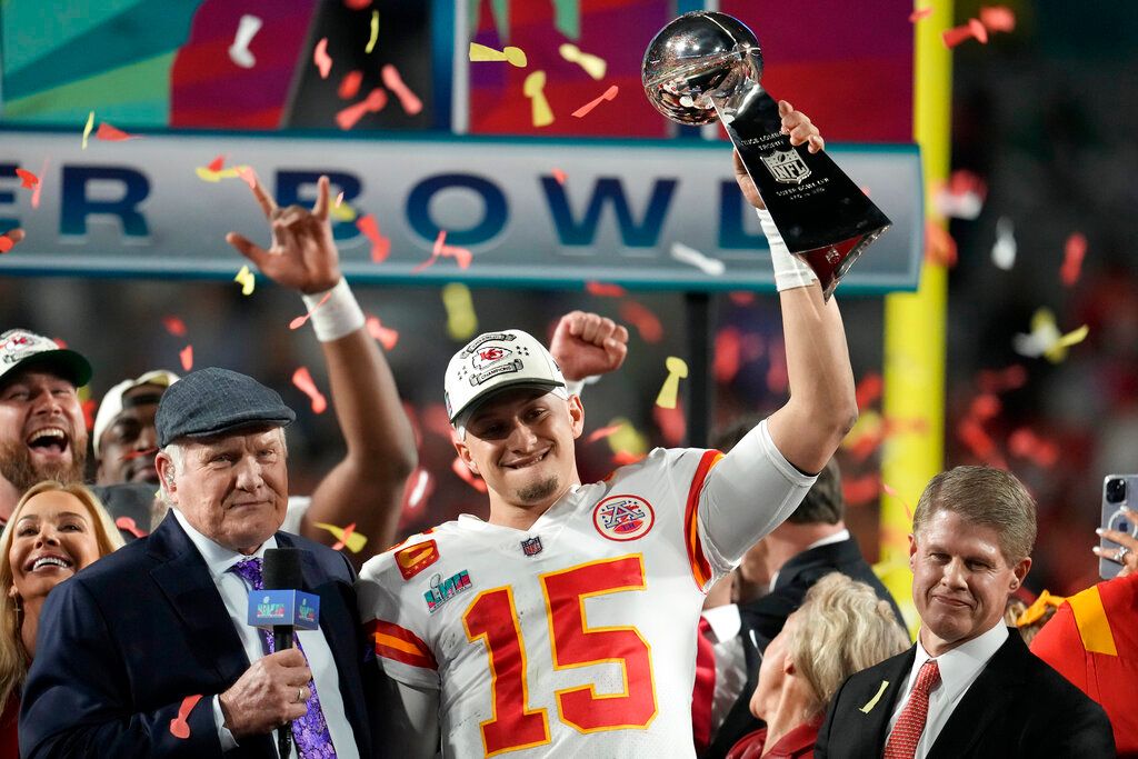 ▲堪薩斯酋長當家四分衛Patrick Mahomes力拚生涯第4座超級盃冠軍。（圖／美聯社／達志影像）