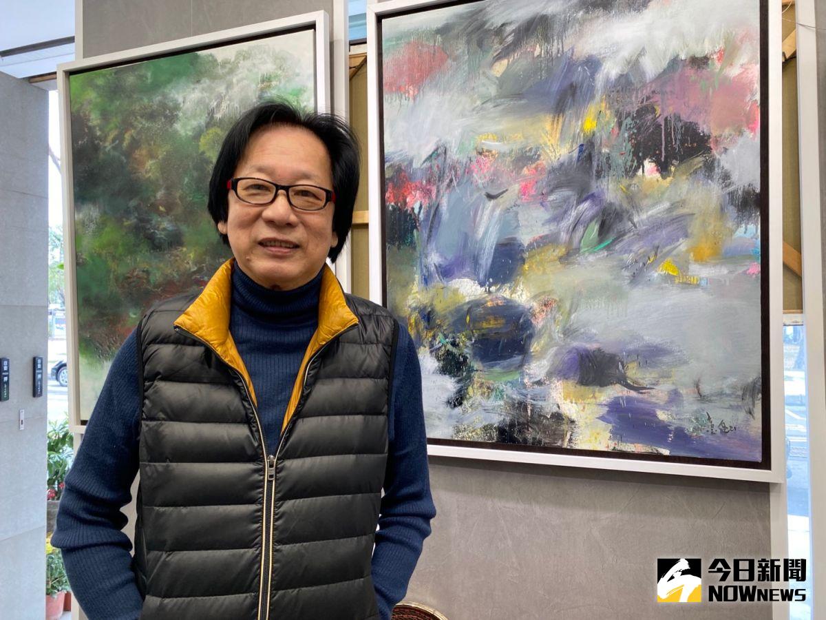 ▲新加坡藝術家黃意會「繪境」展，     18日起在港區藝術中心舉行，展出作品70幅。（圖／記者金武鳳攝，2023.2.14)