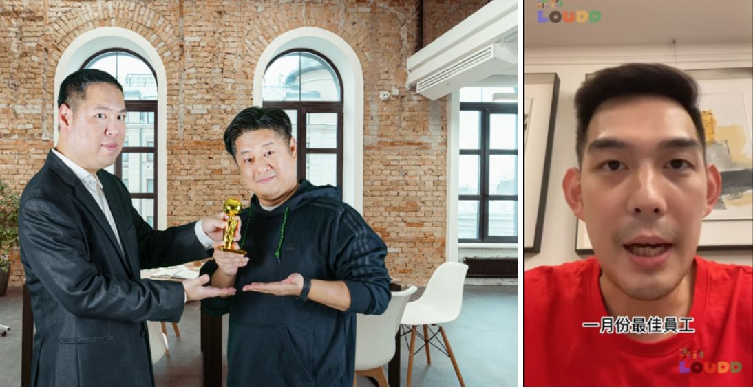 ▲左：企業表揚優秀員工，除了頒獎，還可設計獨一無二的驚喜 右：呂政儒表揚員工範例影片。（樂的提供）