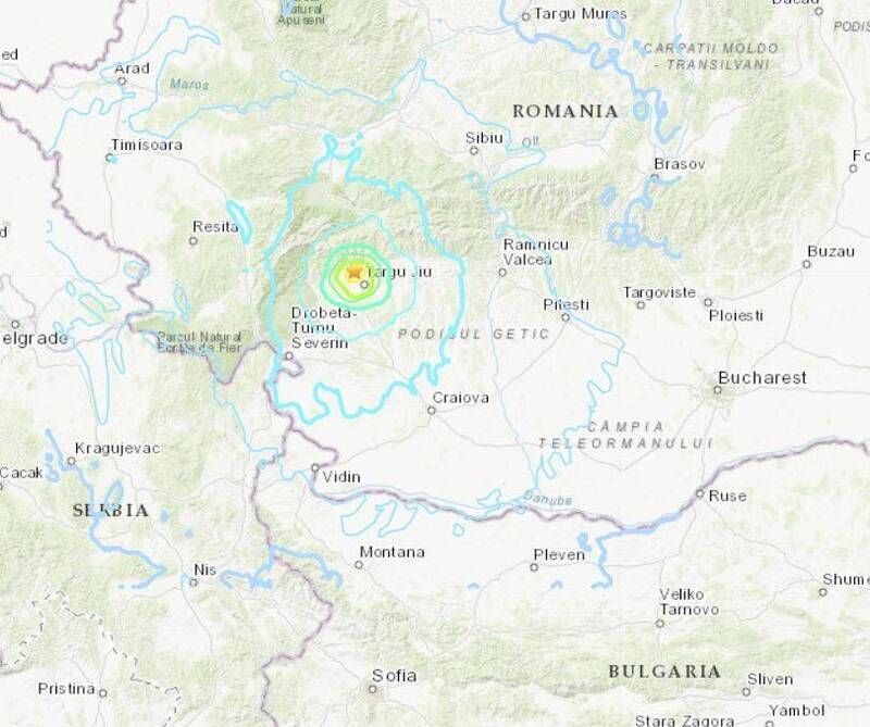 ▲羅馬尼亞發生規模5.6地震。（圖／翻攝自USGS）