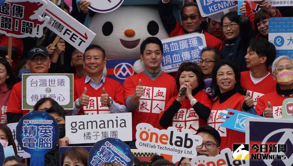 ▲台北市長蔣萬安出席第八屆內科千人捐血活動。（圖／記者呂炯昌攝，2023.02.15）