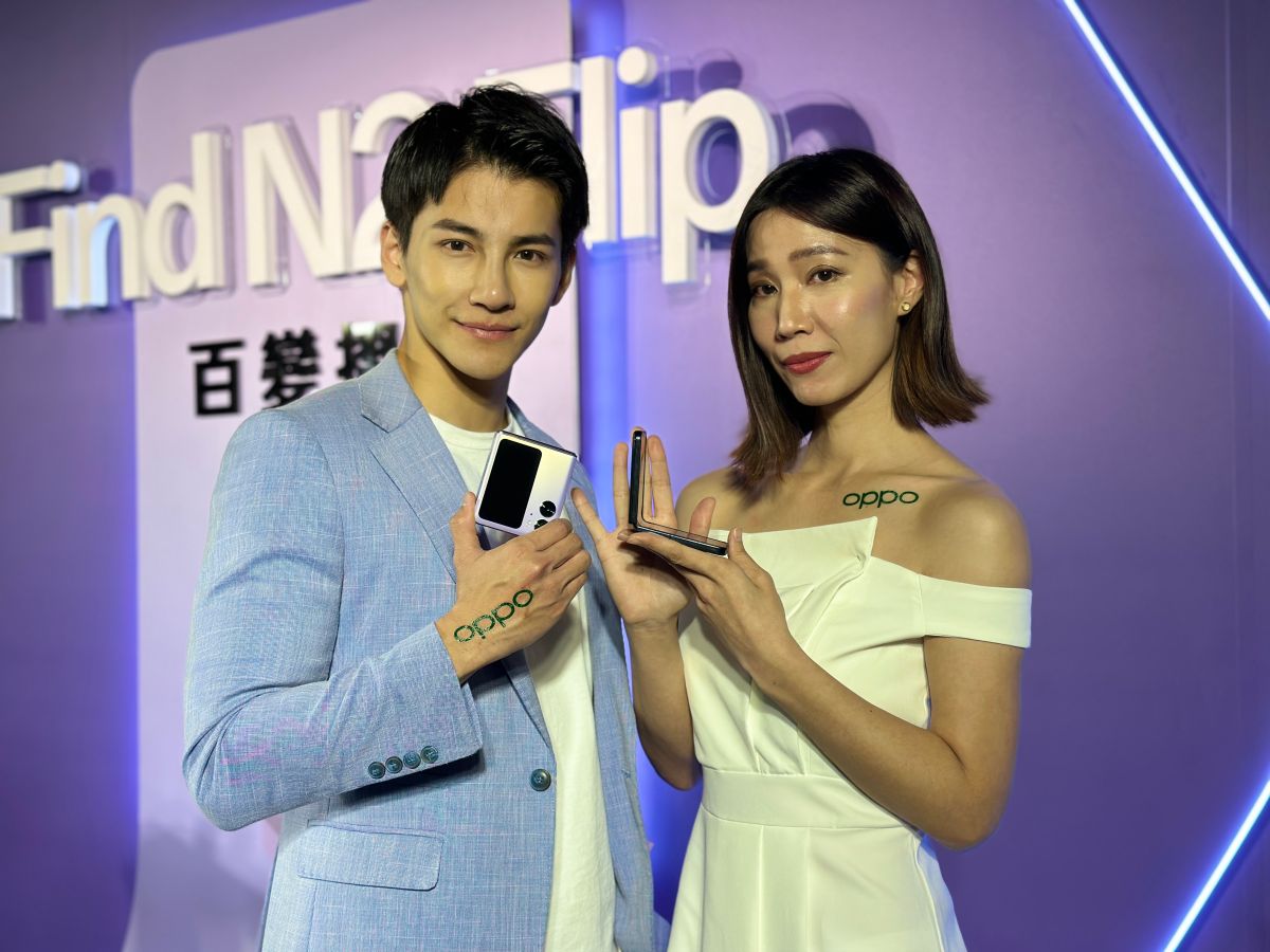 ▲OPPO Find N2 Flip解決了摺疊機使用痛點，迎來更大螢幕、更無痕和大電量的功能優化，準備分食三星的摺疊機市場。(圖／記者周淑萍攝)