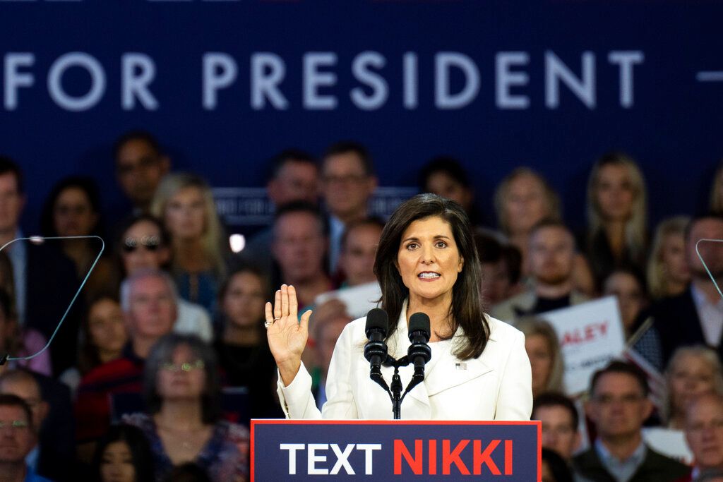 ▲前美國駐聯合國大使海利（Nikki Haley）爭取代表共和黨2024角逐白宮大位。（圖／美聯社／達志影像）