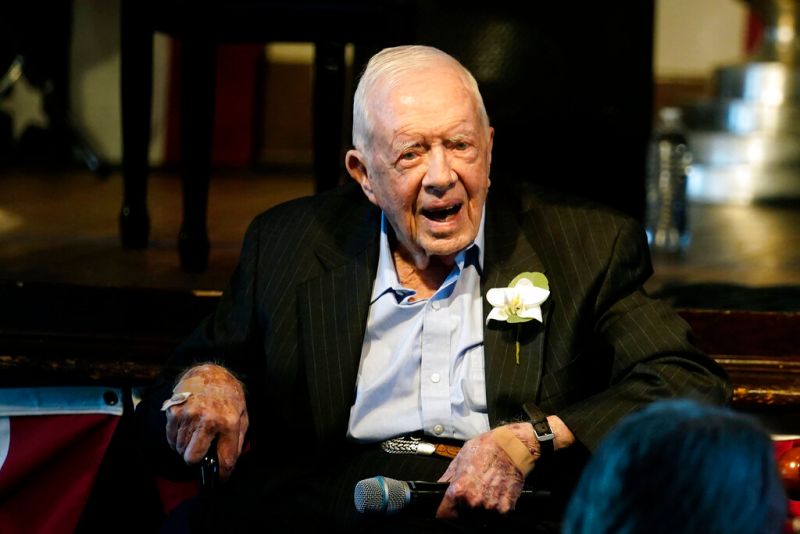 ▲美國前總統卡特（Jimmy Carter）的非營利基金會今天表示，現年98歲、曾於1977至1981年間領導美國的卡特正在家中接受安寧照護，度過「剩餘時間」。（圖／美聯社／達志影像）