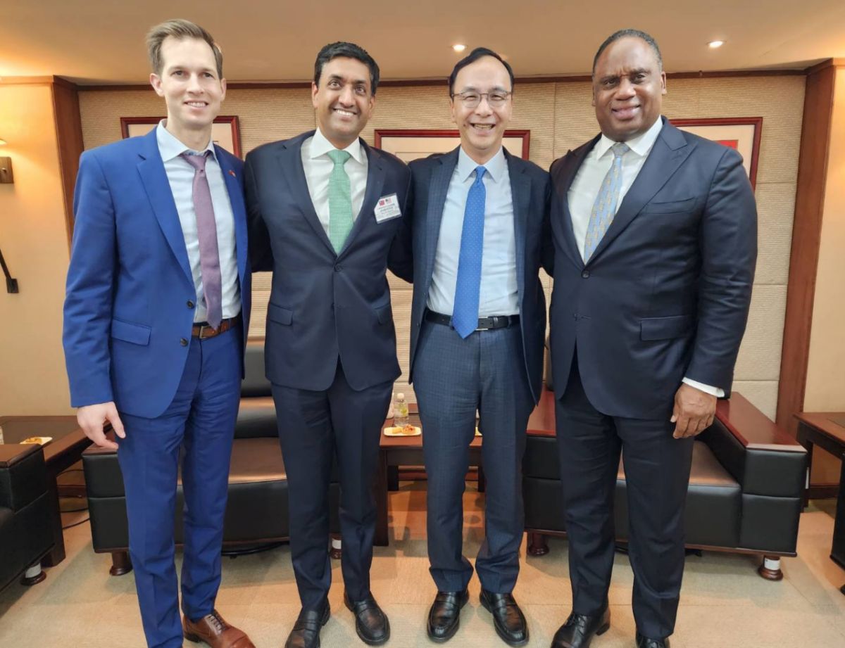 ▲朱立倫會見美國訪團。（圖／國民黨提供）