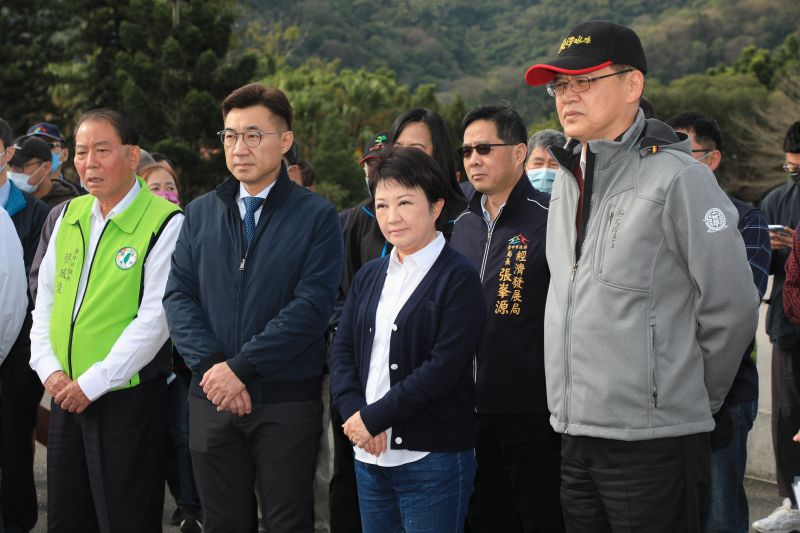 ▲江啟臣（左二）提醒中央政府，莫因水力發電導致民生用水發生問題。（圖／台中市政府提供，2023.02.22）