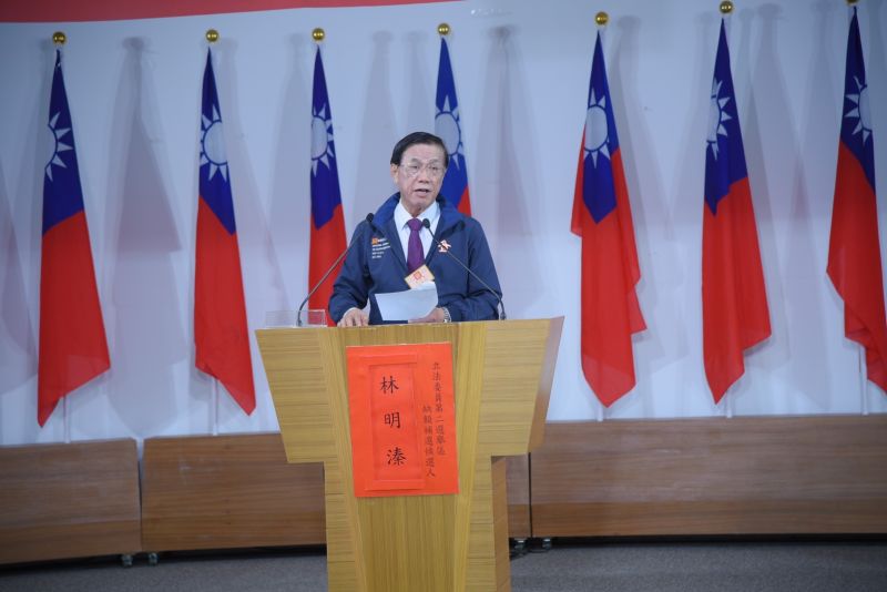 ▲林明溱指南投會發生垃圾危機，肇因於前台中市長林佳龍。（圖／南投縣選委會提供，2023.02.23）