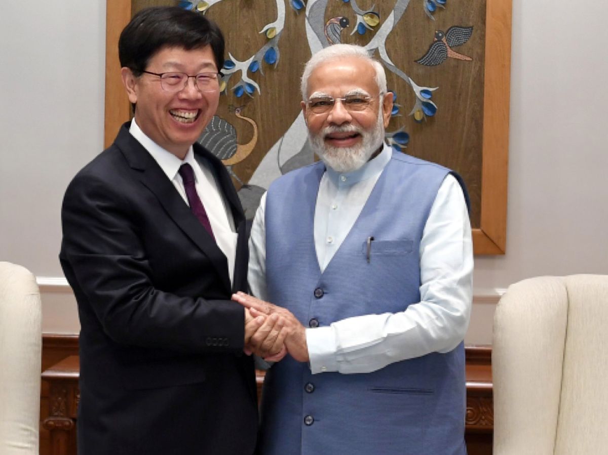 ▲鴻海科技集團董事長劉揚偉訪問印度，並與印度總理莫迪會面。（圖／翻攝自鴻海推特）