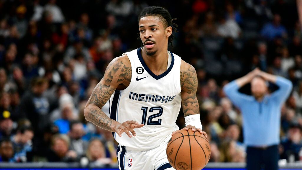 ▲灰熊主控Ja Morant單節砍下28分，全場得到39分率隊取勝。（圖／美聯社／達志影像）