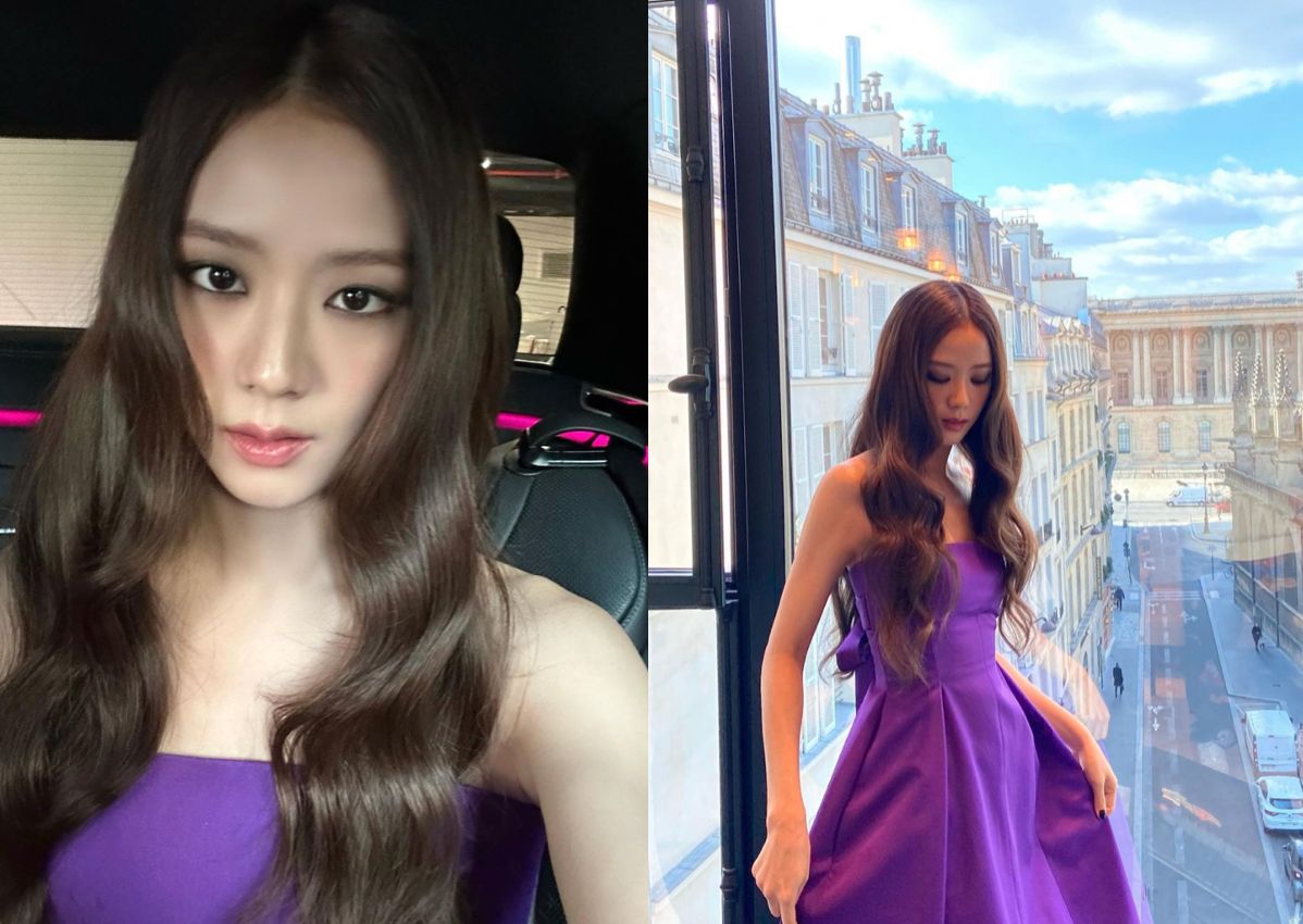 ▲南韓女團BLACKPINK成員Jisoo出席DIOR迪奧2023秋冬大秀，身穿紫色洋裝，被網友稱讚：「有種早期鄧紫棋的感覺」。（圖／翻攝自Jisoo IG）
