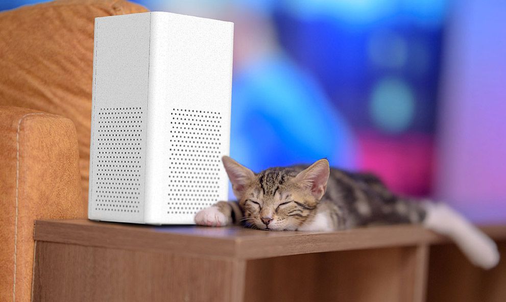 ▲台灣易受境外空污影響而讓空氣品質不佳，室內可透過清淨機來淨化空氣。雙全國際DIKE產品經理鄭亦然提供挑選空氣清淨機的３指標，圖為DIKE BioLED紫外線抗菌空氣清淨機。(圖／雙全國際提供)