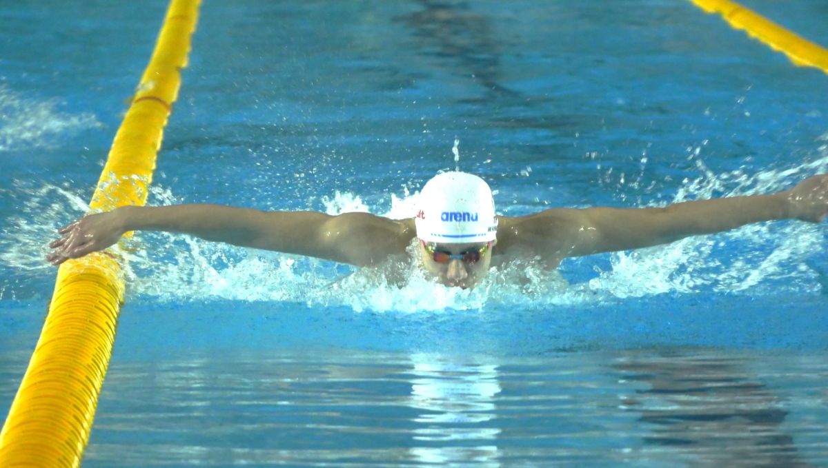 ▲ 「台灣蝶王」王冠閎200蝶狂飆，距巴黎奧運B組僅0.38秒。官方提供