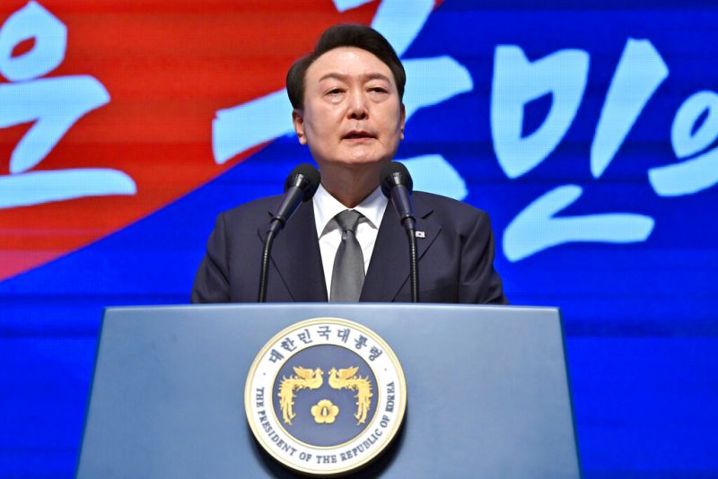 ▲韓國總統尹錫悅表示，韓國將與國際社會一同反對有人試圖以武力改變台海現狀。（圖／美聯社／達志影像）