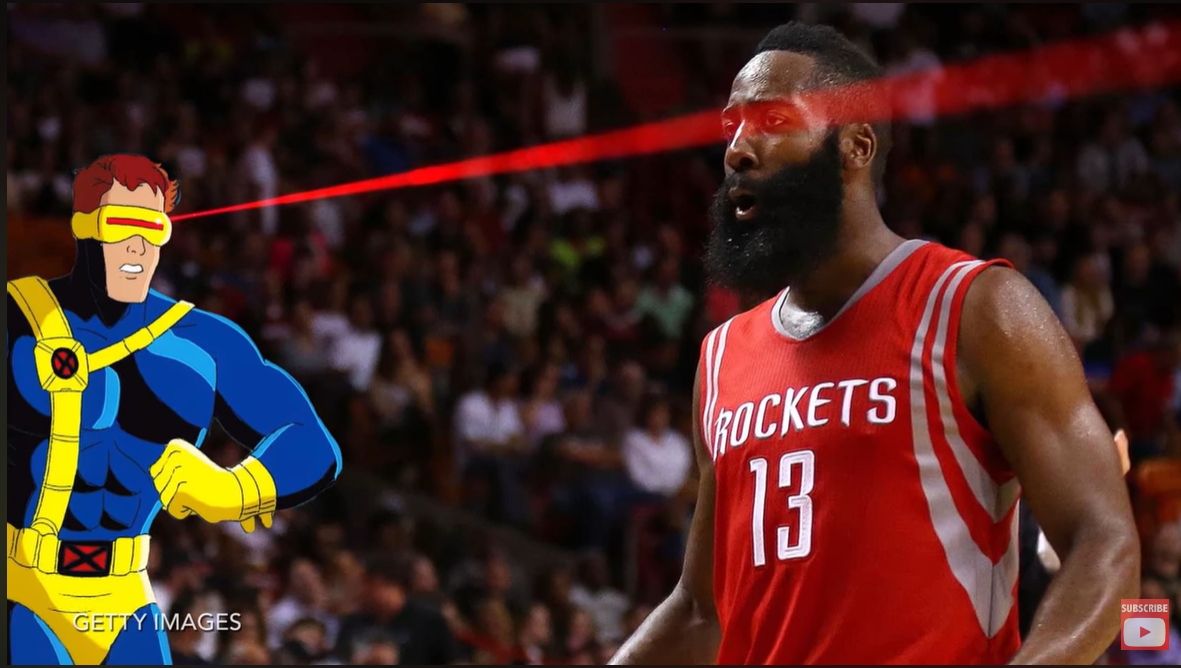 ▲NBA球星哈登曾在罰球時遭對方球迷用雷射筆干擾罰球。（圖／翻攝自The Fumble YouTube）