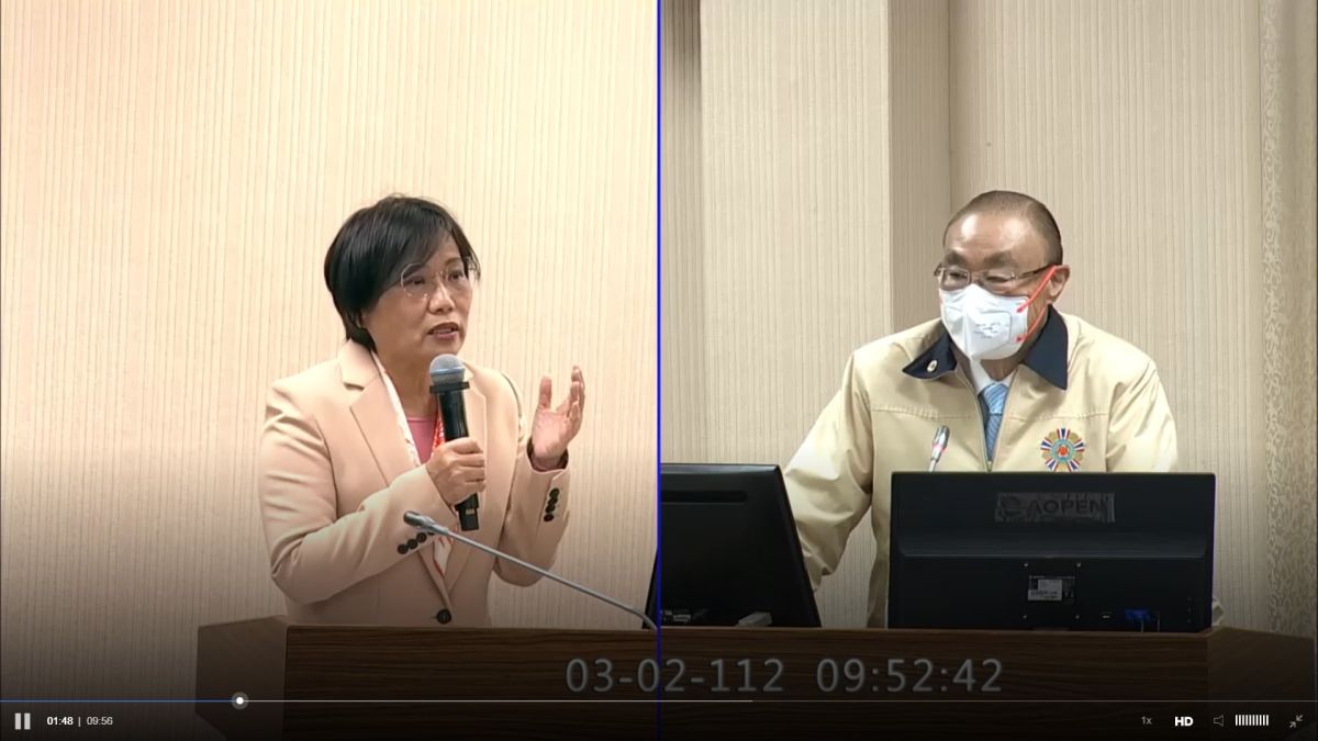 ▲民進黨立委劉世芳在質詢退輔會主委馮世寬時，提案要求退輔會清查近五年退役軍士官是否真有共碟情事；以保國家安全，更要還廣大的國軍弟兄、榮民同胞一個清白。(圖／截自立法院國會頻道）