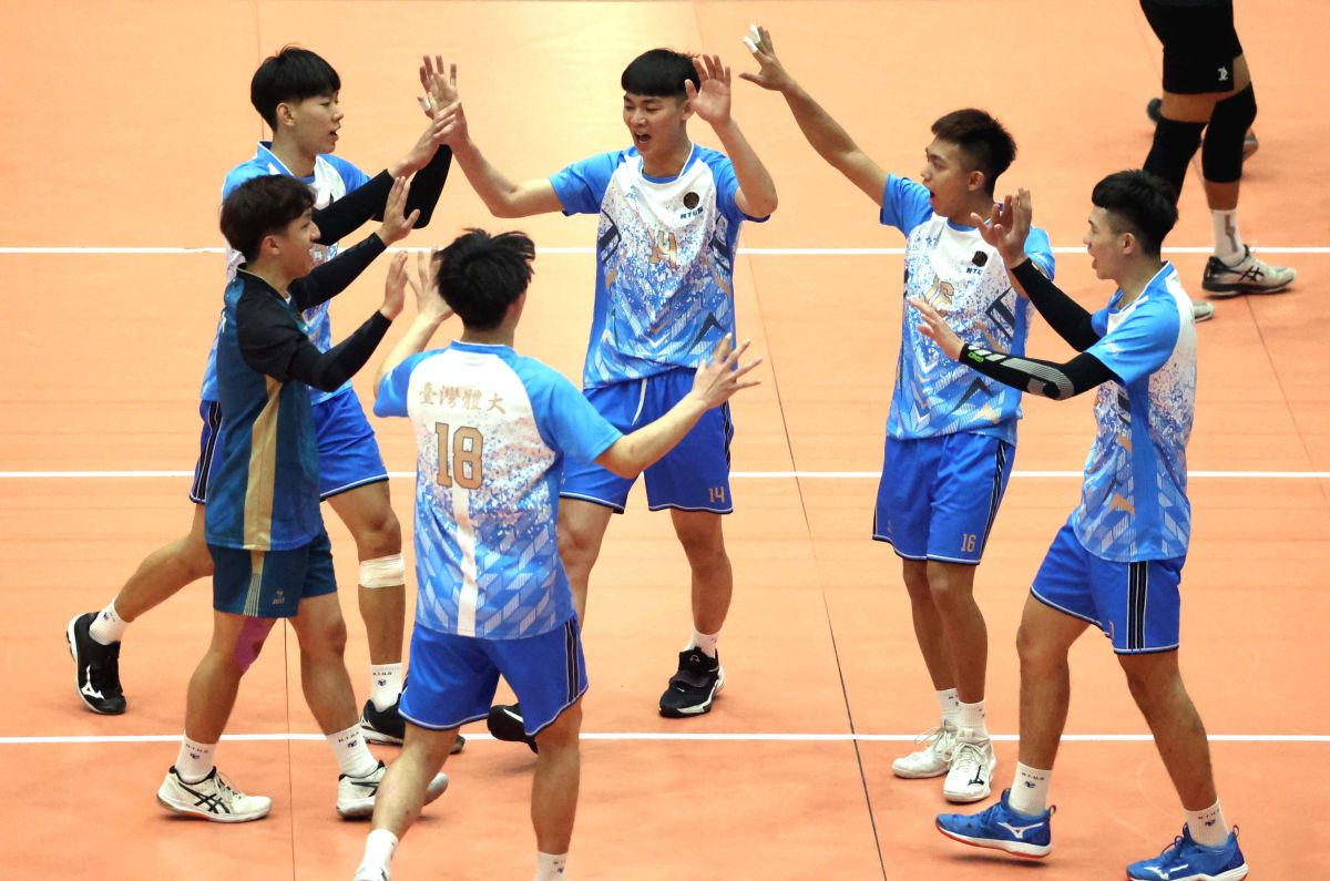 ▲臺灣體大男排開心重返大專排球聯賽六強。官方提供
