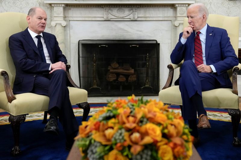 ▲美國總統拜登和德國總理蕭茲3日舉辦會談，聚焦俄烏戰爭議題。（圖／美聯社／達志影像）
