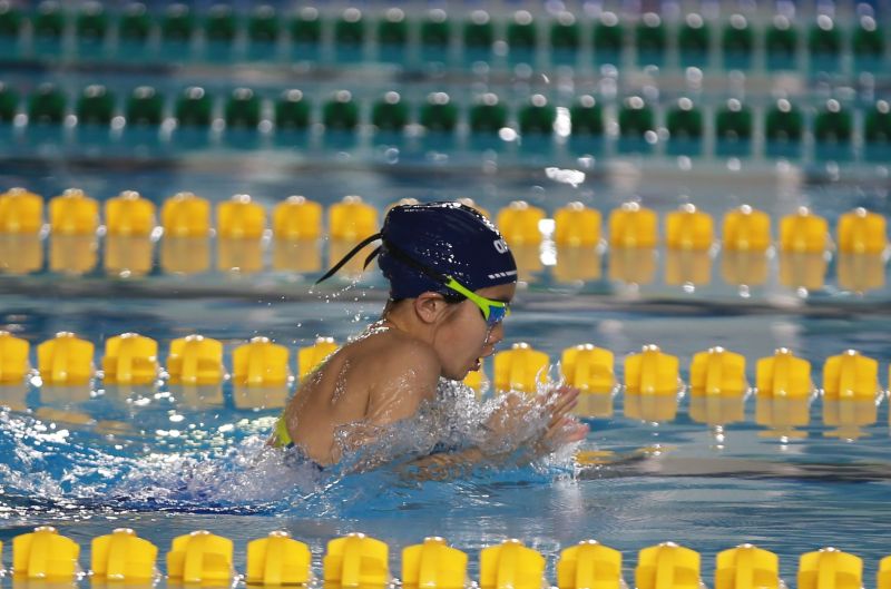 ▲何康婗在50蛙破了第二個大會紀錄。全國游泳協會提供