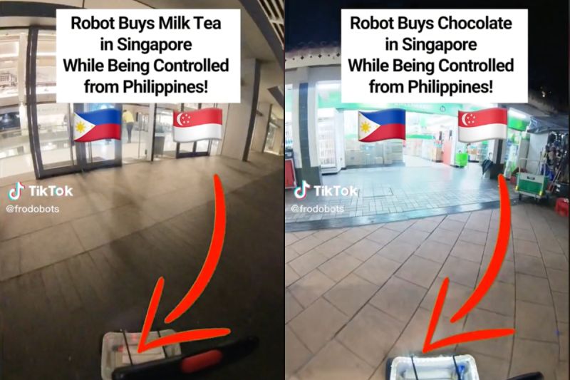 菲律賓男遠端遙控機器人　在星國買奶茶影片爆紅