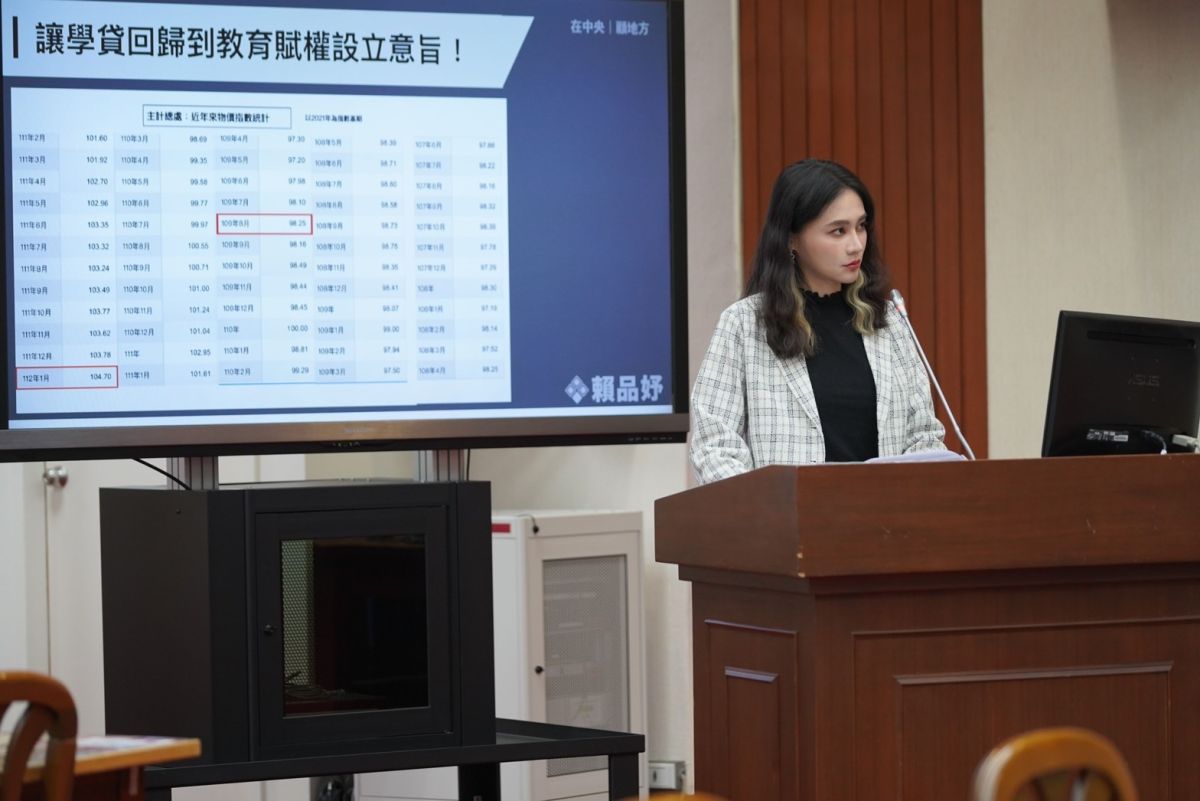 ▲賴品妤要求檢討學貸政策，對此教育部長潘文忠允諾在1個月內提出新方案。（圖／賴品妤辦公室提供）